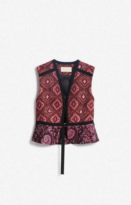 Gilet con motivi ricamati