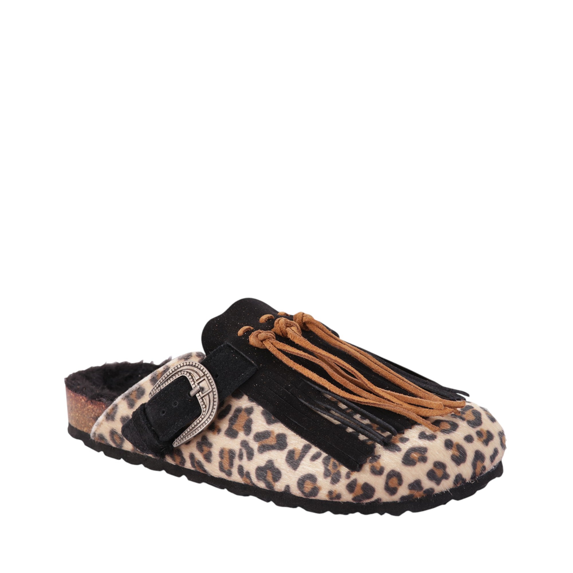 Sabot Taji frangia cavallino animalier