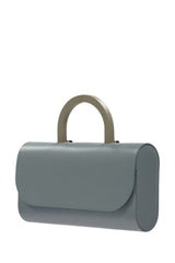 Borsa in pelle con manico in legno