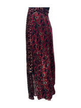 Gonna in velluto di seta stampata a mano