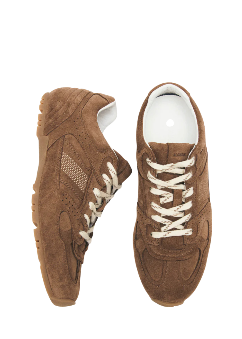 Sneakers in camoscio marrone a più strati Alhoas
