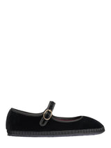 Friulana modello Mary Jane in velluto nero