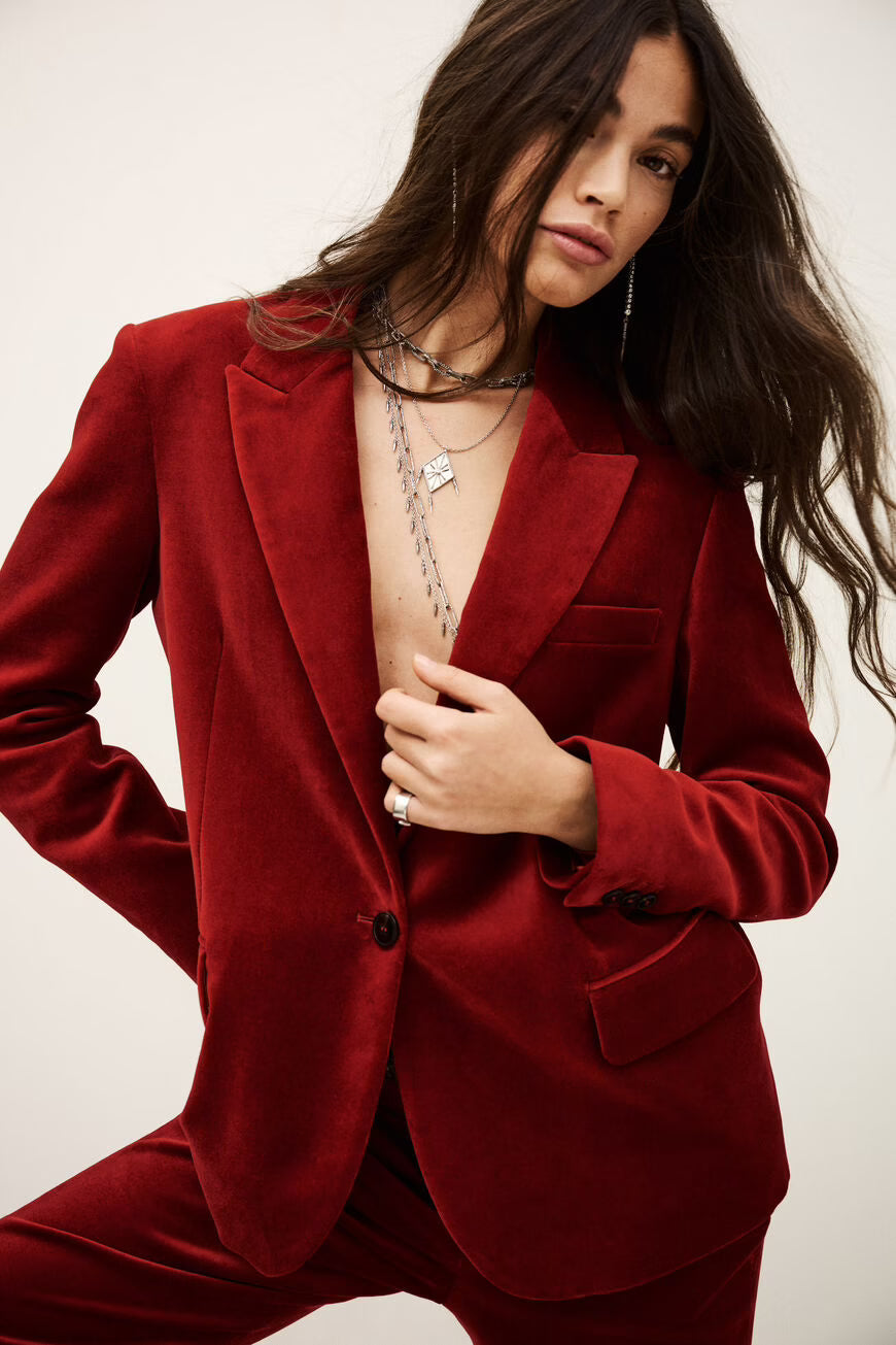 Giacca in velluto taglio maschile