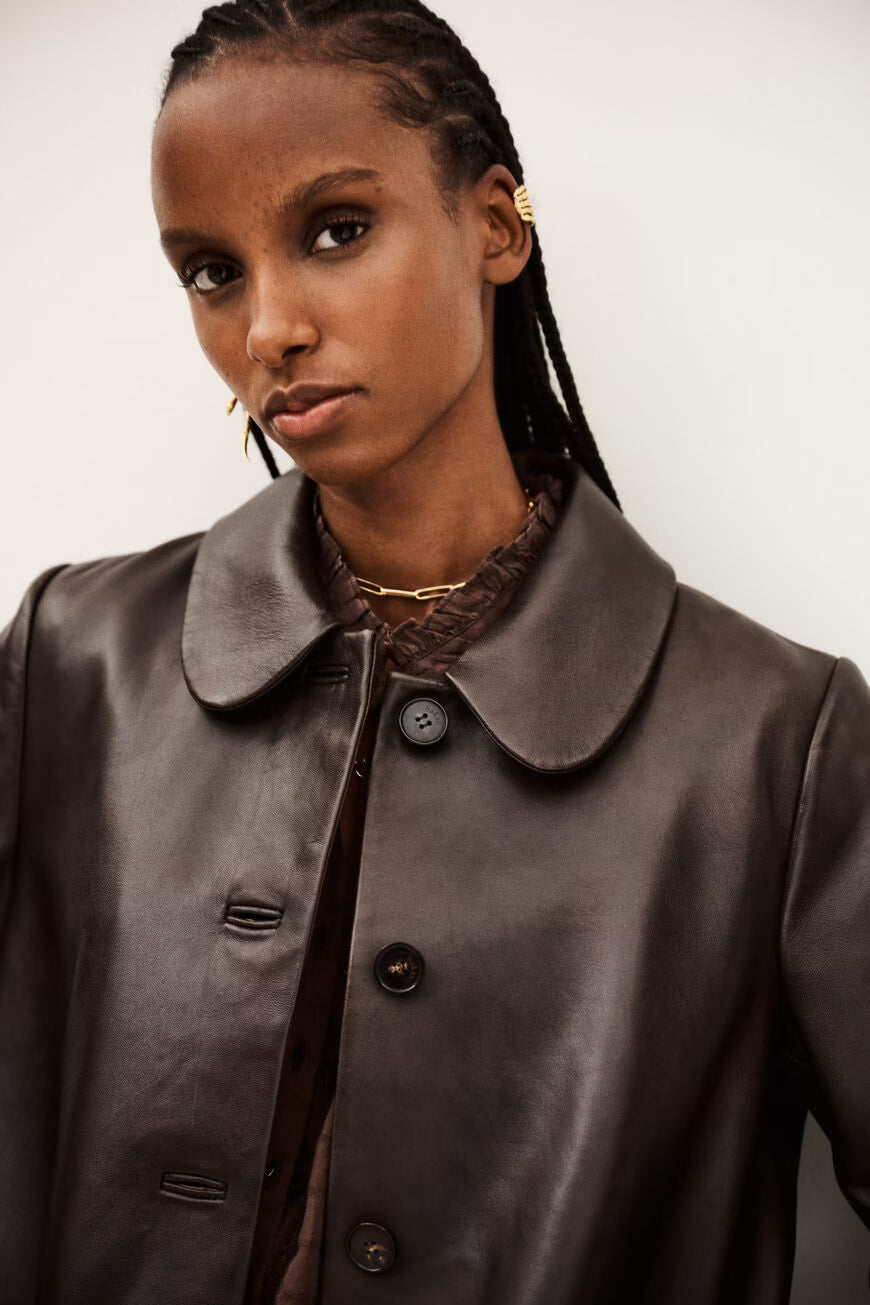 Cappotto in pelle lunghezza 3/4