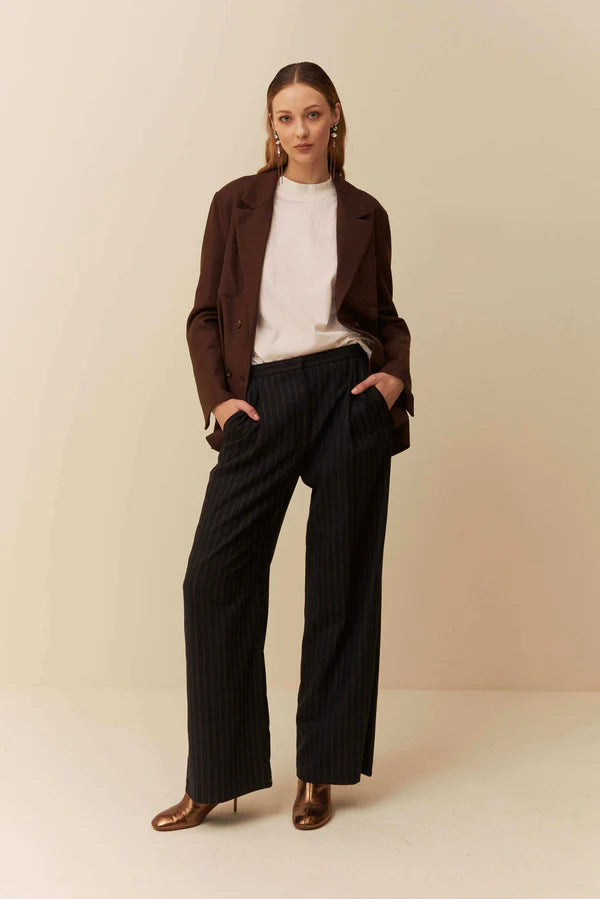 Giacca destrutturata in flanella di blend lana e viscosa un petto