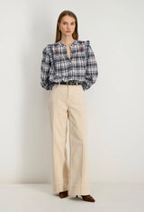 Camicia a quadri in popeline di cotone
