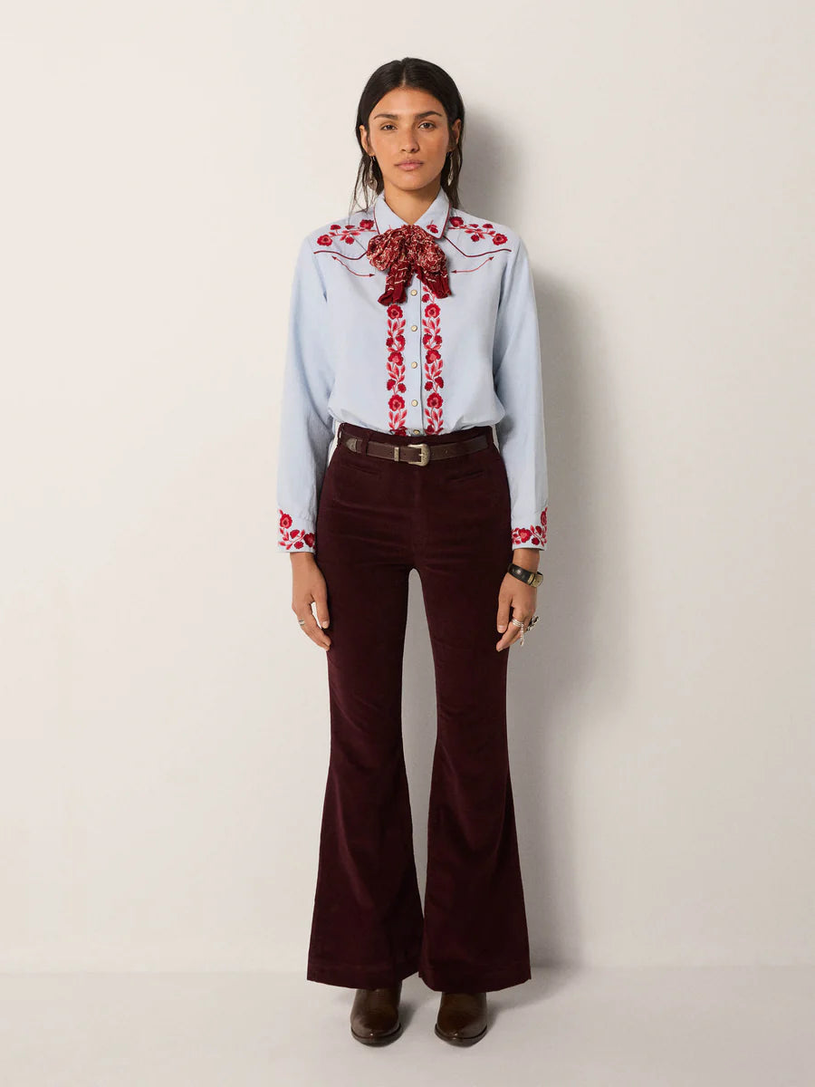 Camicia in cotone con ricami