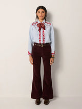 Camicia in cotone con ricami