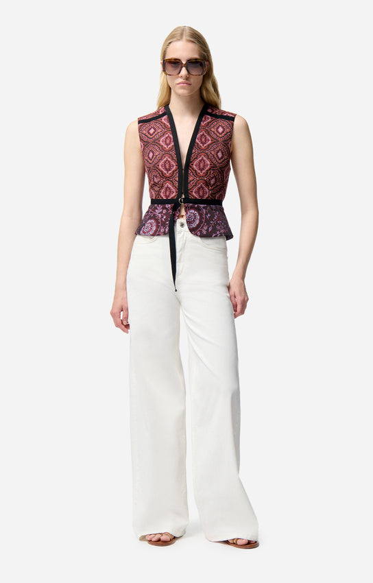 Gilet con motivi ricamati
