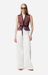 Gilet con motivi ricamati
