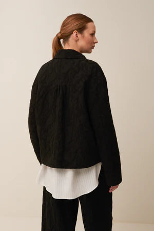 Giacca camicia in jacquard di Cotone e Lana