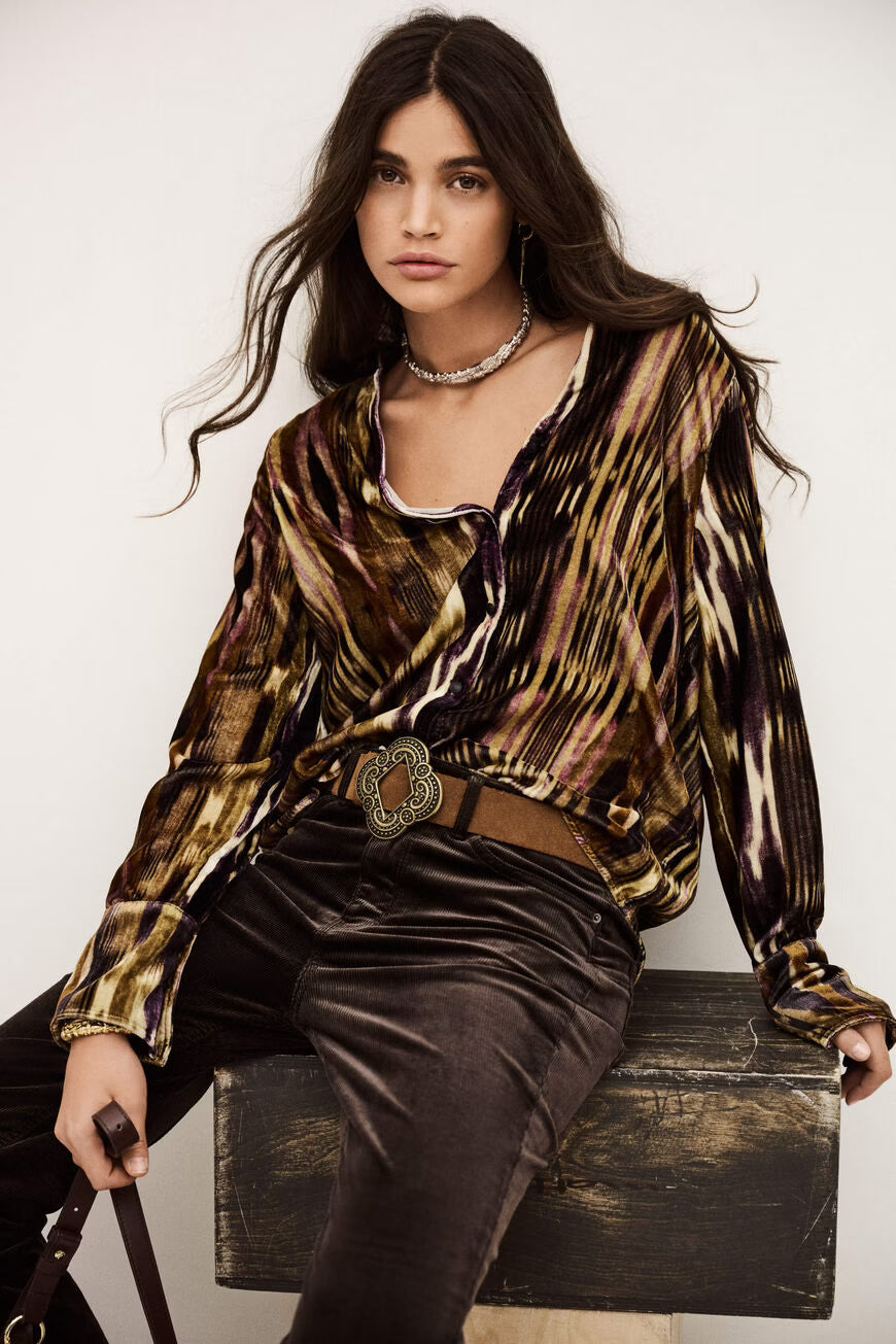 Camicia in velluto di viscosa e seta