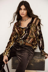 Camicia in velluto di viscosa e seta