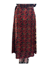 Gonna in velluto di seta stampata a mano