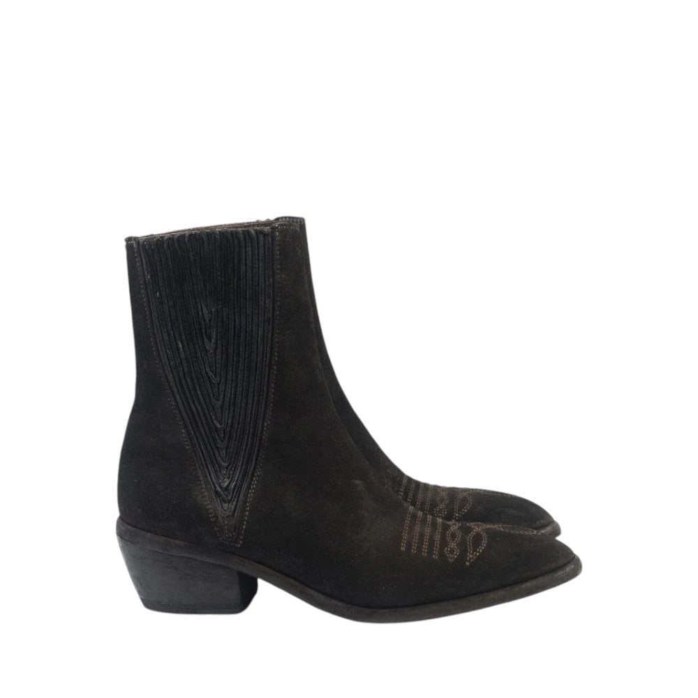 Stivaletto texano in pelle di bufalo rovesciata