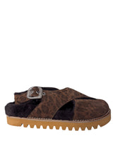Sabot in crosta di vacchetta animalier
