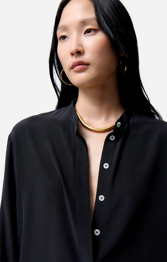 Blusa lunga in seta