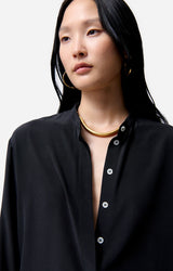 Blusa lunga in seta