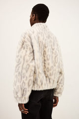 Bomber corto in eco fur