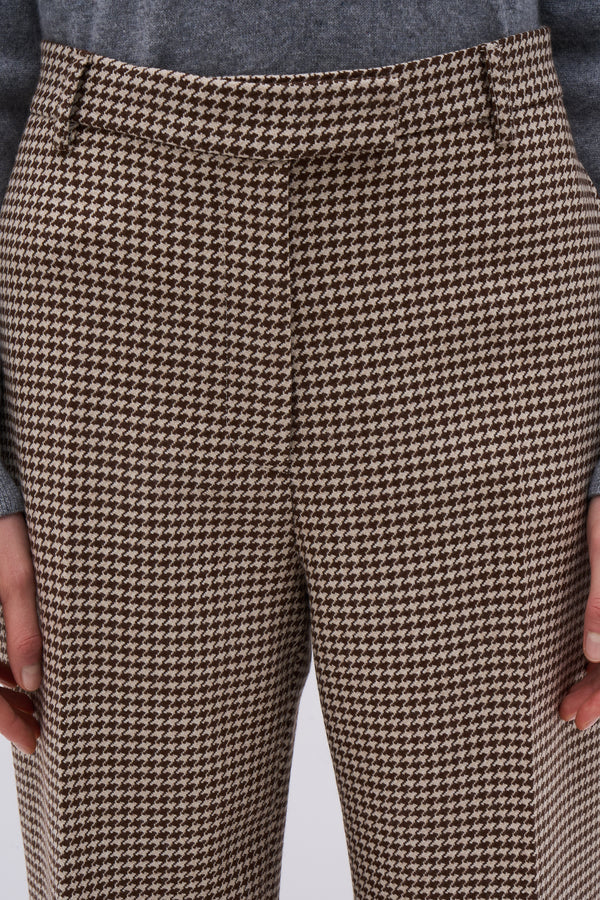 Pantaloni in lana vergine pied de poule