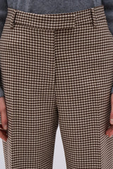 Pantaloni in lana vergine pied de poule