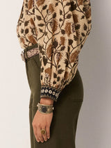 Camicia ricamata in voile di cotone