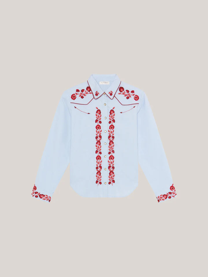 Camicia in cotone con ricami