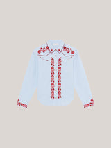 Camicia in cotone con ricami