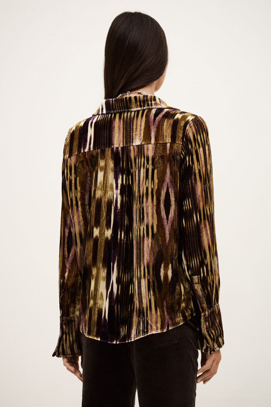 Camicia in velluto di viscosa e seta