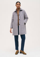 Cappotto corto in lana a quadretti