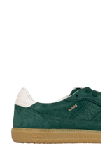 Sneakers in pelle scamosciata verde con dettagli in pelle bianca Alhoas