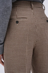 Pantaloni in lana vergine pied de poule