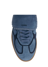 Sneakers in camoscio blu con linguetta lunga Alhoas