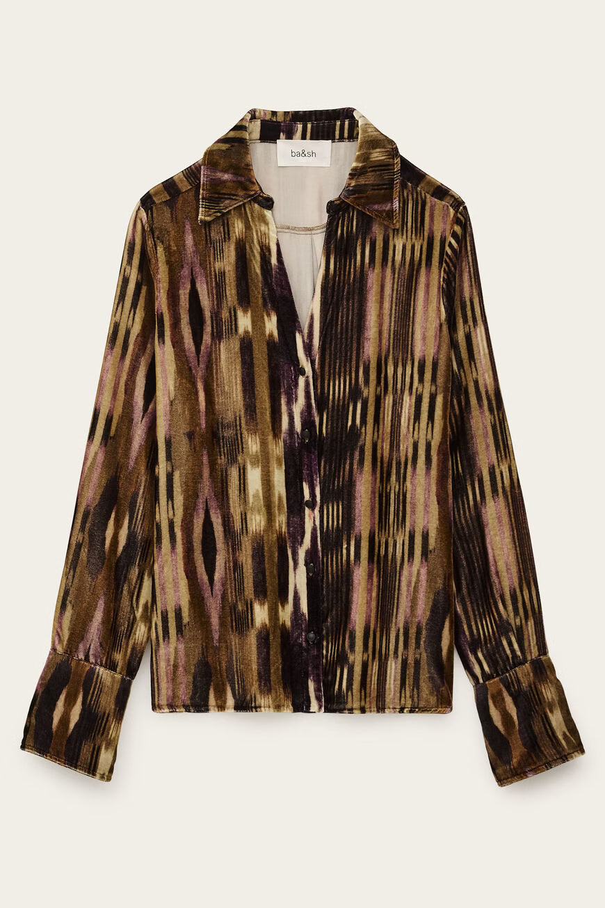 Camicia in velluto di viscosa e seta