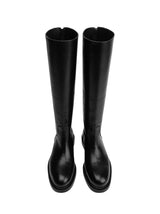 Stivale alto in pelle