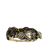 Cintura in pelle di vacchetta tinta in capo con borchie