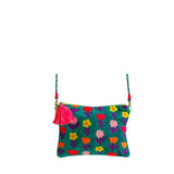 Pochette  in velluto "Geoflower  smeraldo"