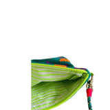 Pochette  in velluto "Geoflower  smeraldo"