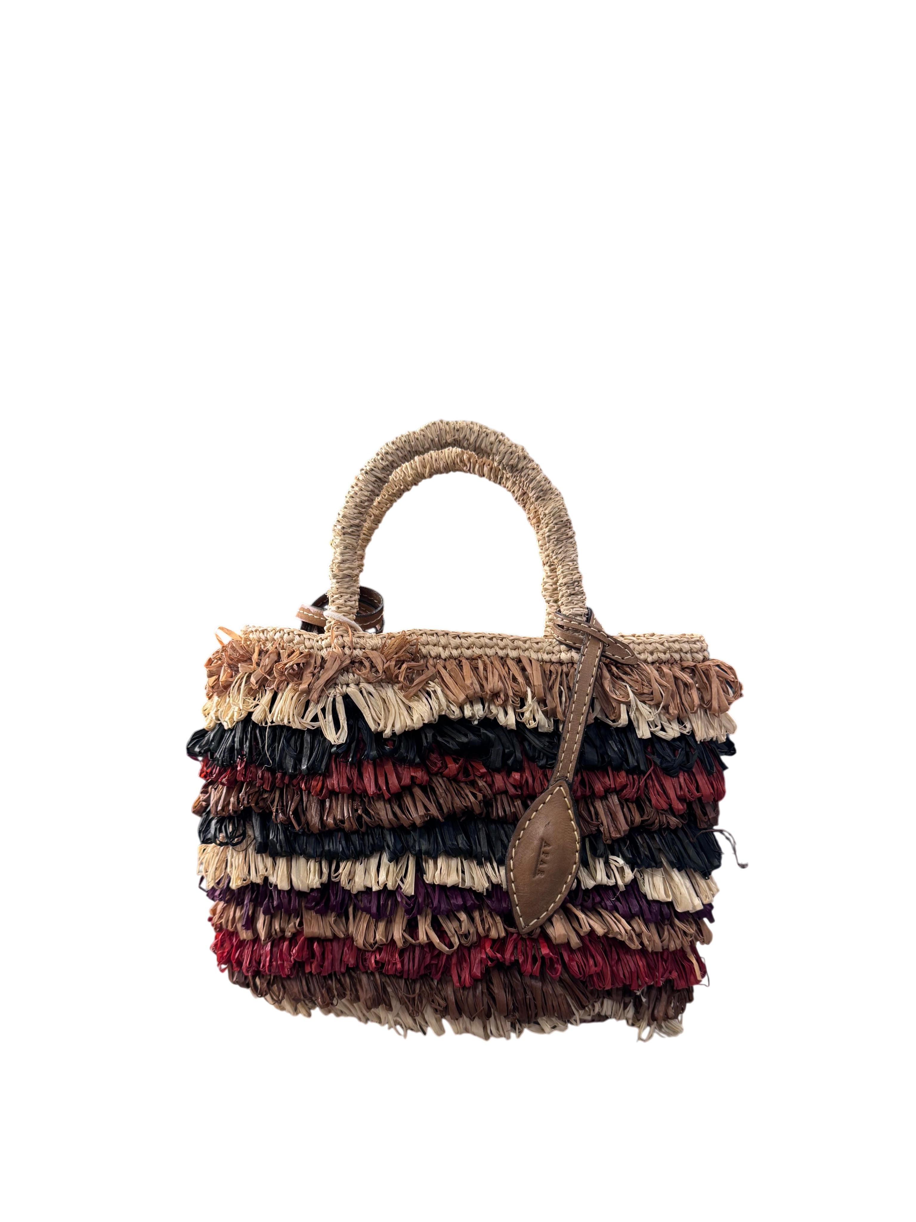 Borsa tote piccola in rafia del Madagascar