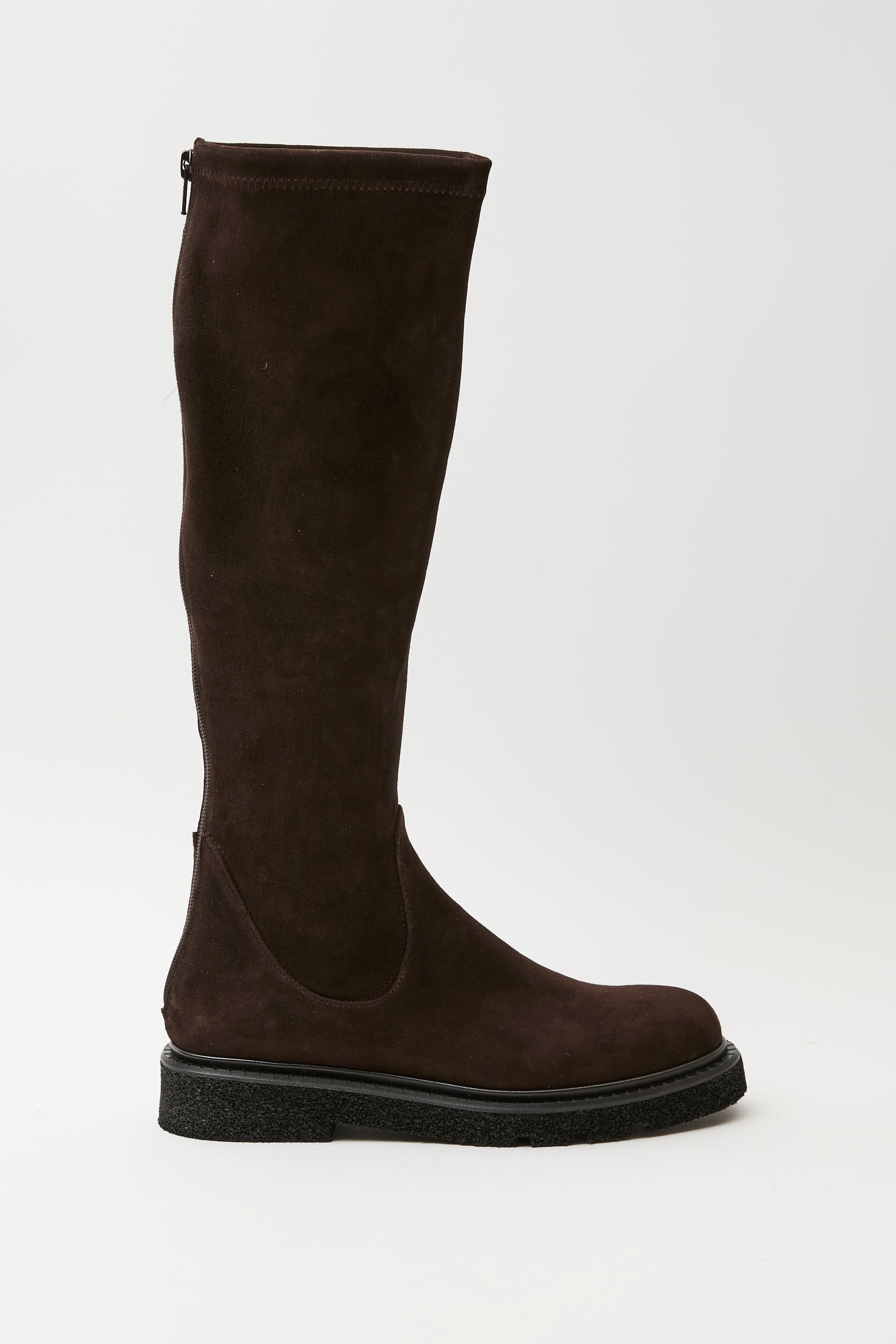 Stivale alto in suede testa di moro