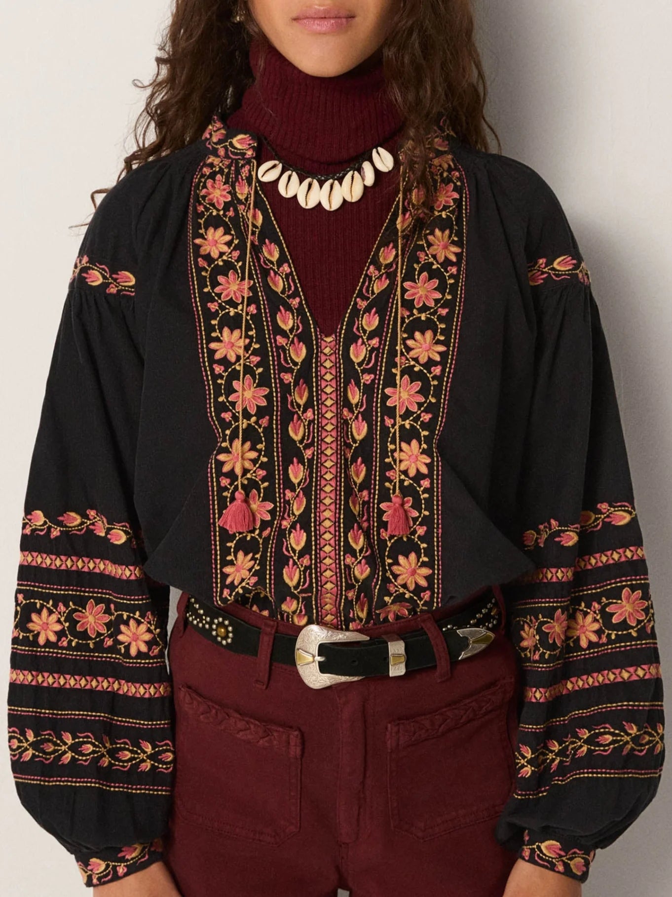 Blusa in velluto a costine