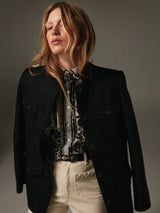 Giacca lunga in misto lana