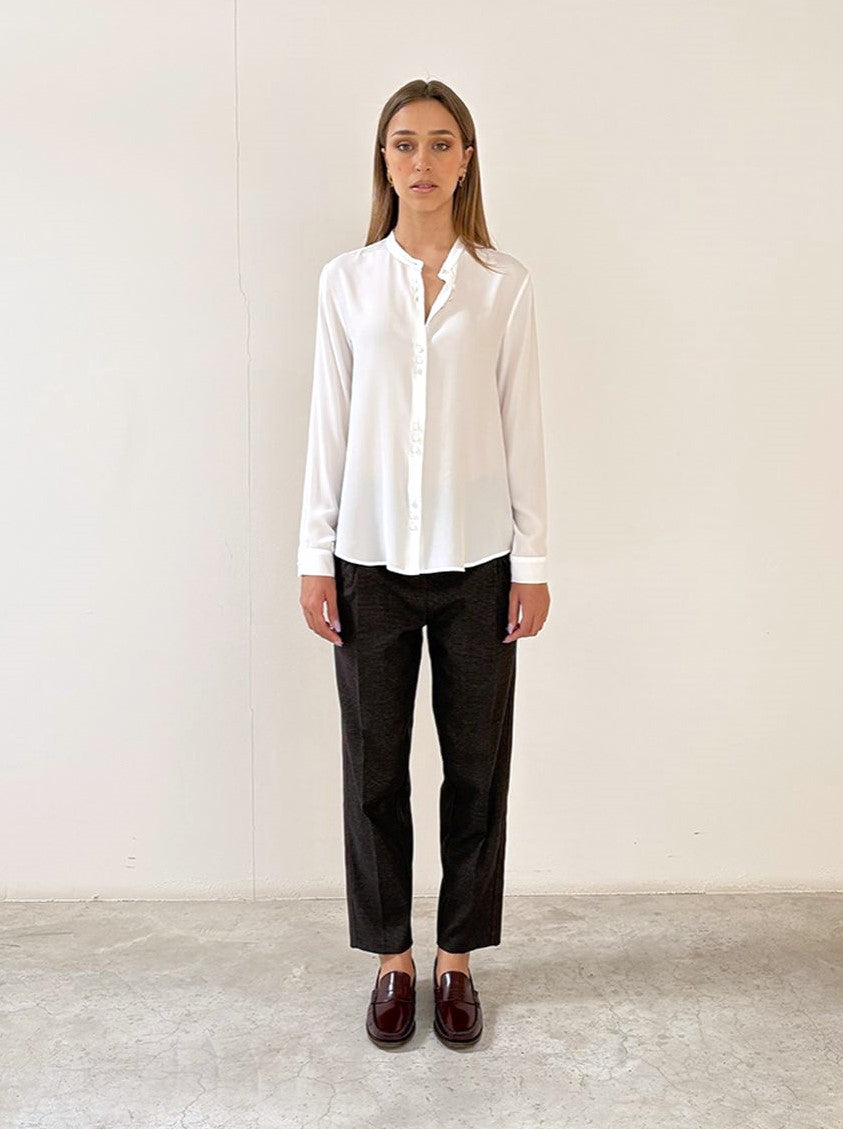 Camicia con colletto alla coreana