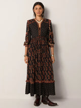 Abito lungo in viscosa stampato