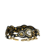 Cintura in pelle di vacchetta tinta in capo con borchie