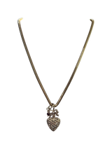 Collana corta catena snake Francesca Maida con ciondolo cuore, fiocchetto e zircone