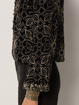 Giacca corta in velluto con ricami