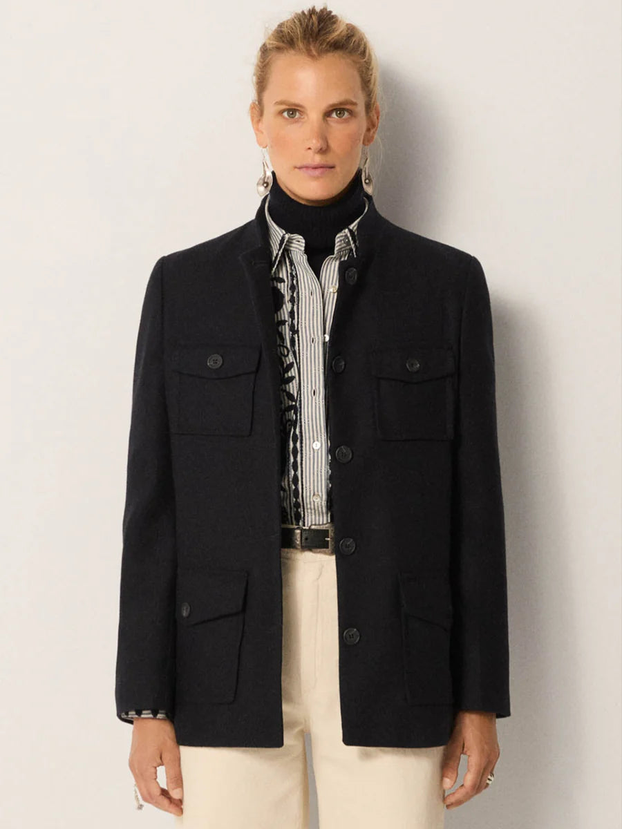 Giacca lunga in misto lana