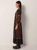 Abito lungo in viscosa stampato