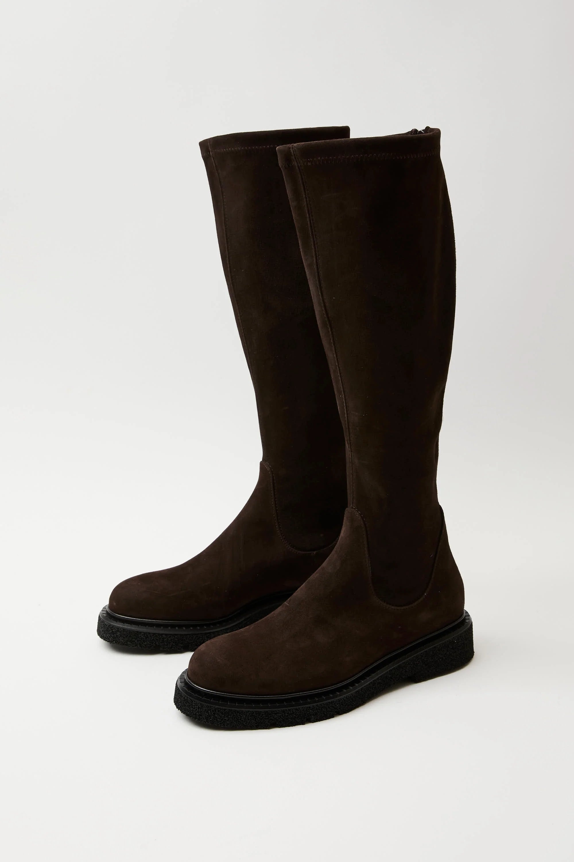 Stivale alto in suede testa di moro